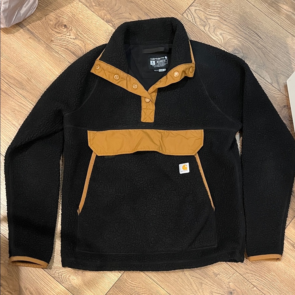 Carhartt Black and Brown Fleece Jacket